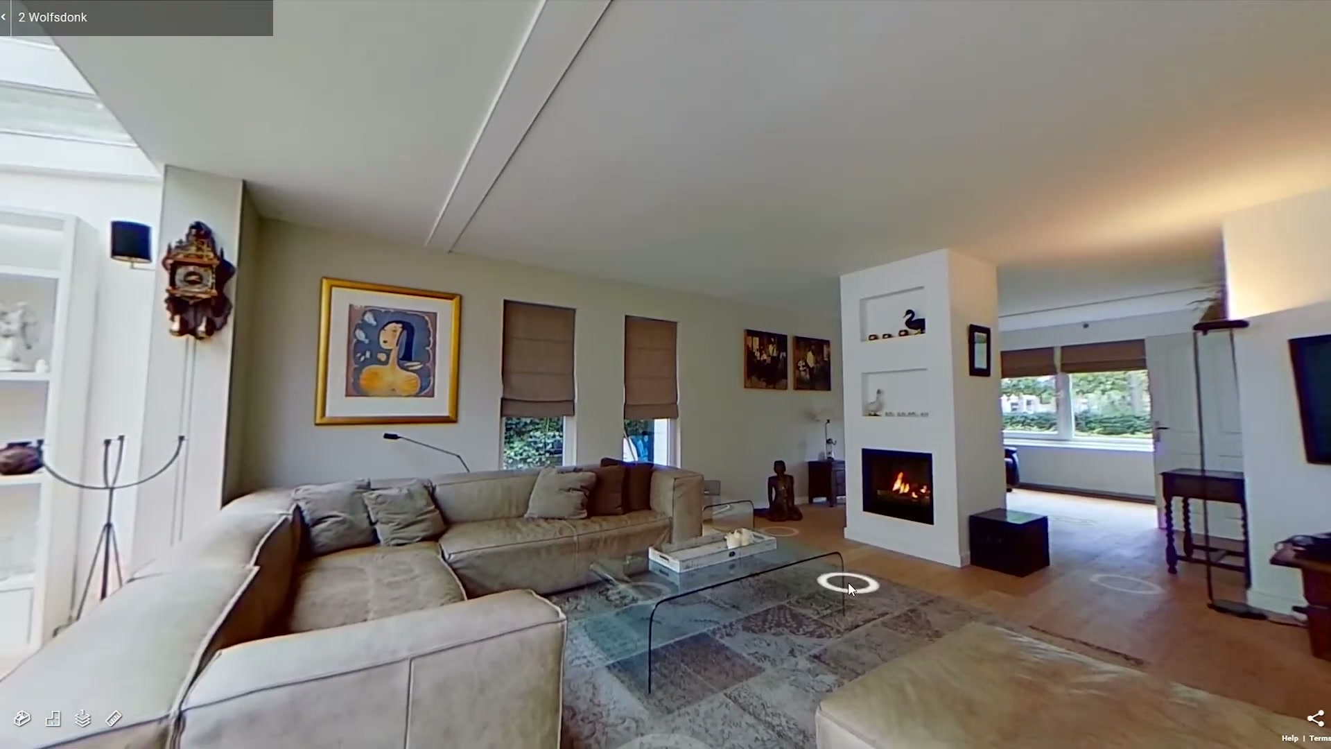 Woonkamer in een echte Boykeys Matterport 3D tour